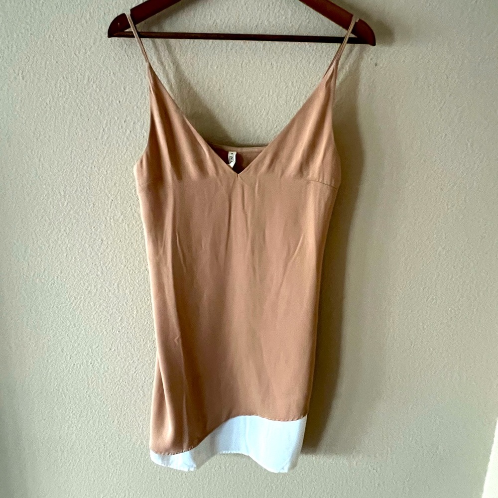 State of Being camisole dress _ Tan and White _ SZ S